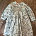 Petit Bebe Knits Toddler Girls Blue & Purple Liberty Floral Smocked Dress 4T