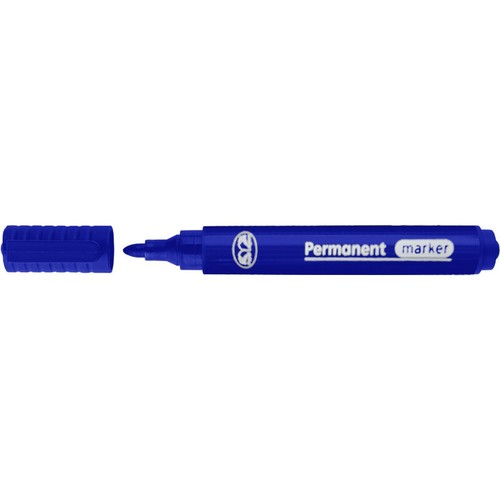 BLUE Permanent Marker 2mm Bullet Tip Pen Quick Drying Waterproof Multi Surface - Picture 4 of 11