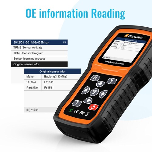 FOXWELL T1000 Programador TPMS Automático Sensor de Presión de Neumáticos Monitor Activar Restablecimiento - Imagen 9 de 11