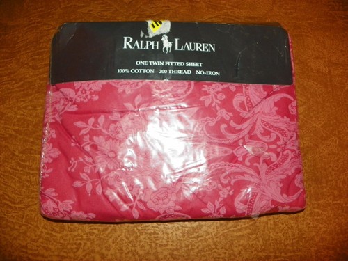 Vintage Ralph Lauren-AVERY Coastal RED Queen Flat Sheet-100% Cotton-Gorgeous - Picture 12 of 12