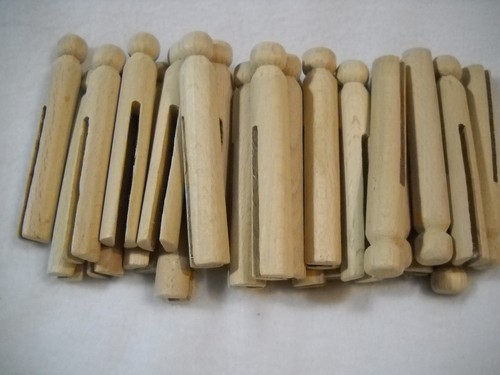 26 Wood Doll Pins Clothespins 3.75" Unfinished - Picture 1 of 2