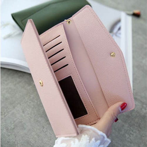 Damen Leder Geldbörse dreifach faltbar Karten Handy Halter Damen Umschlag Clutch Handtasche - Bild 12 von 46