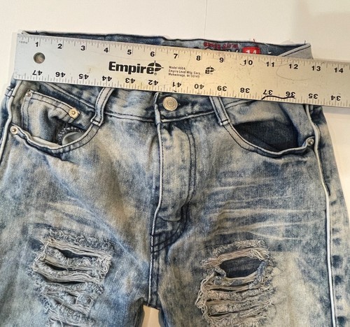 Denim Shorts Boy’s Size 14 Slim Faded Distressed Lion Dynasty - Picture 7 of 9