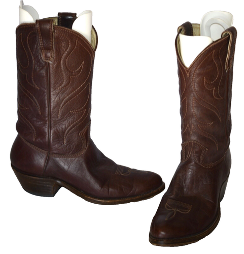 Stewart Boot Company 1977 Cowboystiefel Classic Vintage 11,5 Herren Braun Hergestellt in den USA