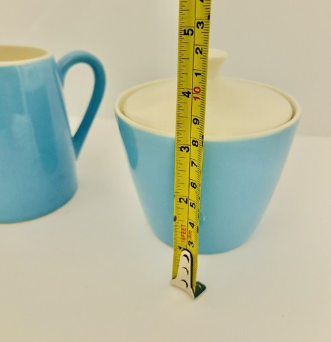 Vtg MCM Royal China Blue Heaven Ironstone Lidded Sugar Bowl & Creamer Pitcher - Picture 17 of 20