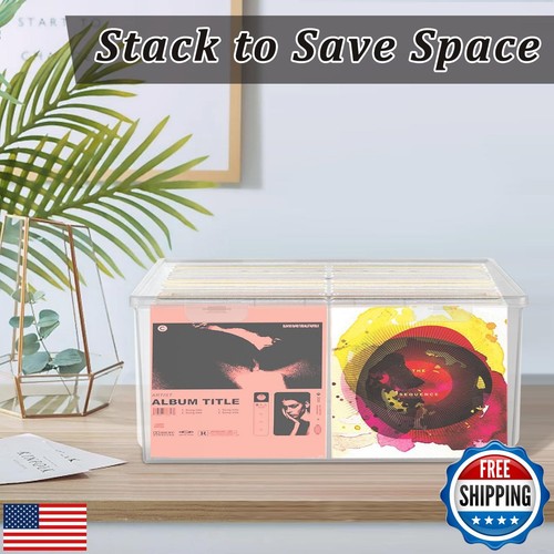 Stackable Clear Plastic CD Organizer,11.9"x 8.5"CD Storage Box, Clear CD Hold - Picture 4 of 5