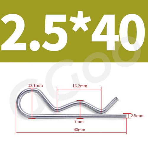 R Clips Spring Lynch Hitch Cotter Hair Pin Zinc Plated Steel Tractor 1mm - 7mm - Picture 16 of 30