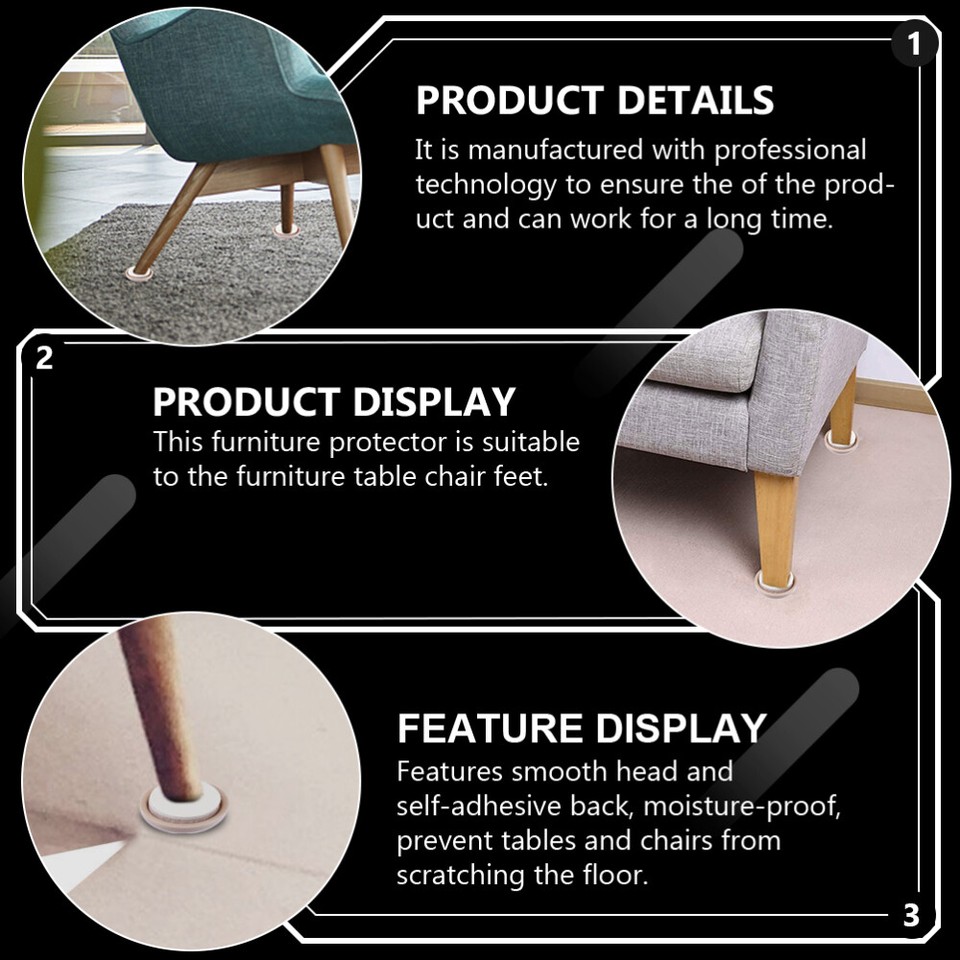 24 Pcs Couch Protector Rug Desktop Floor Mat Furniture Leg Bumpers