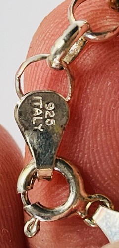 925 Sterling Silver Italy Link Chain Charm Bracelet Signed SU 7" - Picture 4 of 6