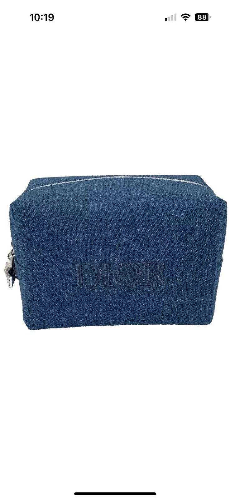 Trousse de beauté Dior denim bleu trousse de maquillage toilette cosmétique étui de voyage neuf