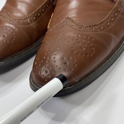 David Stone Mens Wingtip Oxford Brown Leather Comfort Dress Shoes Laced Sz 10.5M - Picture 9 of 13