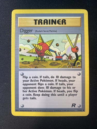 Pokemon 1st Edition Team Rocket Digger (Rocket's Secret Machine) 75/82 - Picture 1 of 2