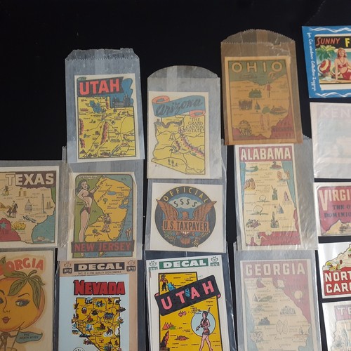 30 VINTAGE TRAVEL SOUVENIR WINDOW LUGGAGE DECALS STATES MORE FREE USPS - Picture 3 of 6
