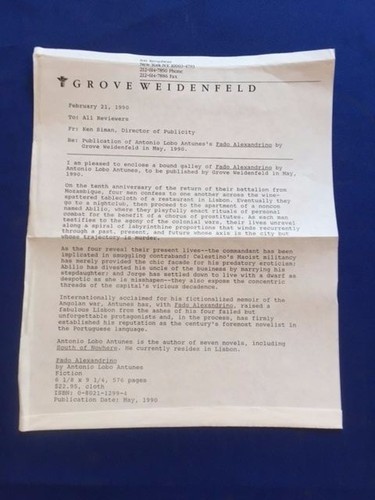 FADO ALEXANDRINO - UNCORRECTED PROOF BY ANTONIO LOBO ANTUNES - Bild 4 von 4