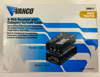 Vanco 280611 Home Theater S-VGA Receiver over Cat5e Cat6 Cable