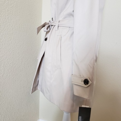 Kenneth Cole New York NY Womens STONE biege Trench Coat Belted Lined NEW (M | L) - Picture 4 of 10