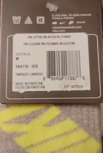 Nike 3 Pack Performance Cushioned Crew Socks SX4715-972 Size 5Y-7Y - Picture 8 of 10