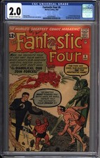 * FANTASTIC FOUR #6 CGC 2.0 OW/W 2nd Dr. Doom Sub-Mariner (4265978007) *