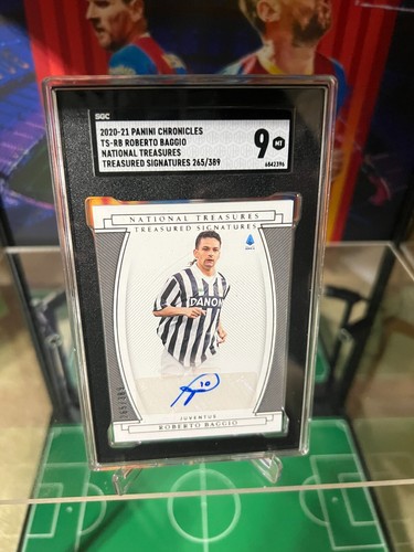 2020-21 Panini Chronicles National Treasures ROBERTO BAGGIO /389 Auto SGC 9 MINT - Picture 19 of 24