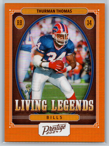 Thurman Thomas 2024 Panini Prestige Living Legends Xtra Points Orange /50 LL-TTS
