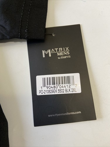 Maevn Matrix Mens Scrub Top 2XL Black NWT Short Sleeves Pockets #5502 - Picture 5 of 11