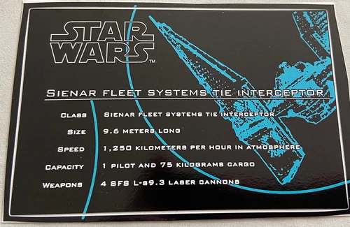 LEGO Star Wars UCS Sticker 7181 Sienar Fleet Systems Tie Interceptor
