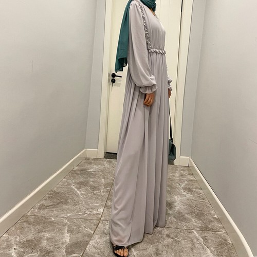 Dubai Abaya Muslim Women Maxi Dress Kaftan Robe Chiffon Long Caftan Party gown - Bild 23 von 32