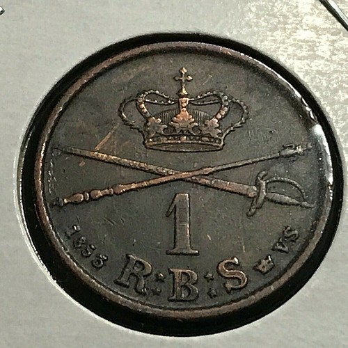 1853 DENMARK ONE RIGSBANKSKILLING COIN HIGH GRADE - Picture 2 of 2