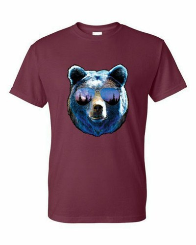 T-Shirt XL 2XL 3XL - AMERICAN BEAR WITH SUN GLASSES - FUNNY ANIMAL Adult - Picture 41 of 47