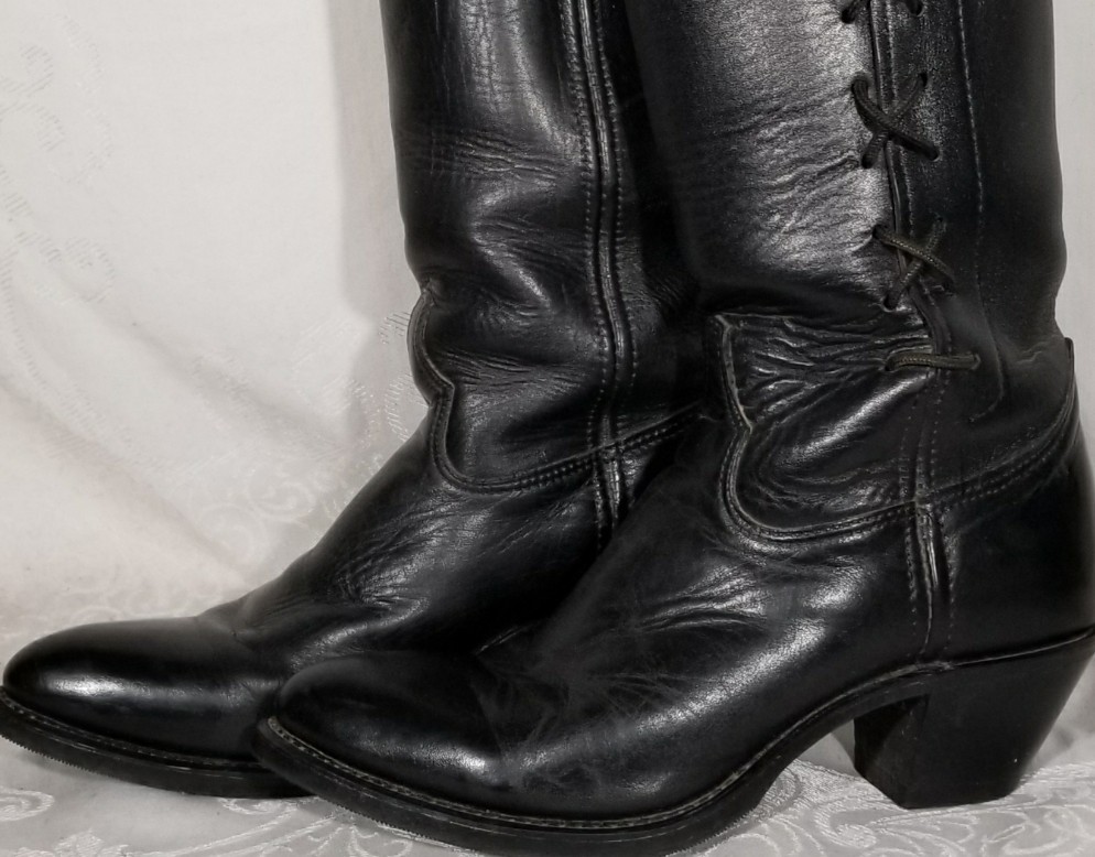 HH Doble H para Mujeres con cordones Cuero 2 Negro botas Altas Western Motocicleta 8 1 2 Cuero M 1f27cd HH Doble H para Mujeres con cordones Cuero 2 Negro botas Altas Western Motocicleta 8 1 2 Cuero M 1f27cd
