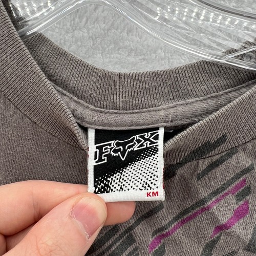 Fox Racing Shirt Boys Medium Gray Short Sleeve Cotton Crew Neck Top Youth Sport - Picture 5 of 12