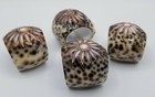 Real Sea Shell Napkin Holder Rings Set of 4 Leopard Spotted Beach Decor