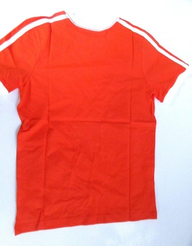 ADIDAS Boys 3 Stripes Graphic Logo Jersey T Shirt Orange/White - AA6713 - M/L/XL - Picture 3 of 5