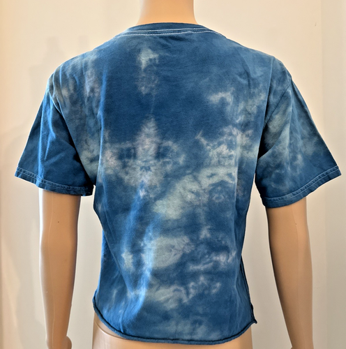 DEF LEPPARD T Shirt Women's Crop Top Size Small Blue Tie Dye Adrenalize 2021 - Picture 4 of 6