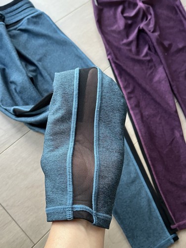 Zella 2 Pairs Lot Of Girls Leggings Sz 7/8 Teal Plum Athletic - Picture 4 of 6
