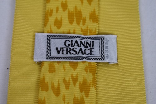 Gianni Versace Yellow Gold Medusa Head Baroque Floral 100% Silk Tie 3.85 x 56 - Picture 6 of 6