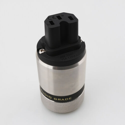 Coppia Spina Alimentazione Fosforo Rame Hi-end US Connettore IEC Guscio Acciaio Inox - Foto 9 di 9