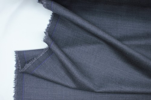 Stahl/Eisen einfarbig grau Premium Kammgarn Wolle Anzugstoff 150er Eredi Pisano Roma - Bild 8 von 41