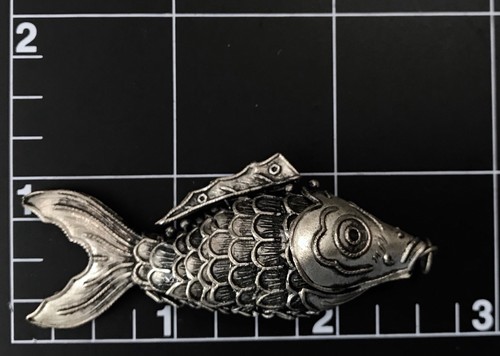 Vintage Metal Flexible Fish Charm - 2.5” x 1” - Picture 2 of 5