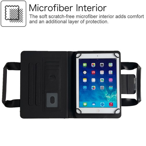 For 10 Inch Universal Tablet Zipper Wallet Folding Stand PU Leather HandBag Case - Picture 7 of 46