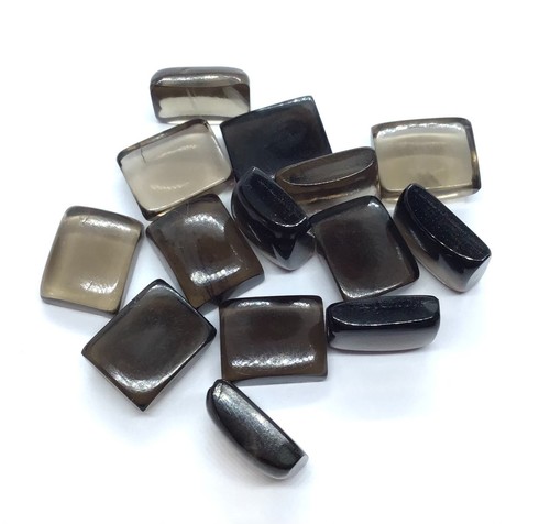 Piedra preciosa suelta AAA de cuarzo ahumado natural rectangular trasero plano para hacer joyas - Imagen 19 de 24