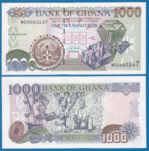 Ghana 1000 Cedis P 32 H 2002 Unc Low Shipping Combine Free 32h Image Is Loading Ghana 1000 Cedis P 32 H 2002 Unc