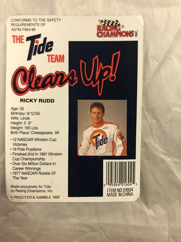 Ricky Rudd #5 Tide Auto Stock In Scala 1:64 NASCAR Racing Champions - Foto 2 di 6