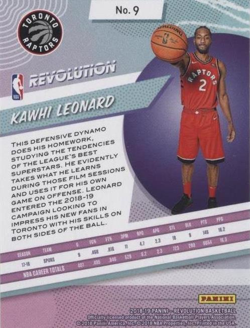 2018-19 Panini Revolution - Kawhi Leonard #9