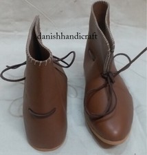 Traditional Viking Shoes Handmade Leather Boots Viking Reenactment Gear