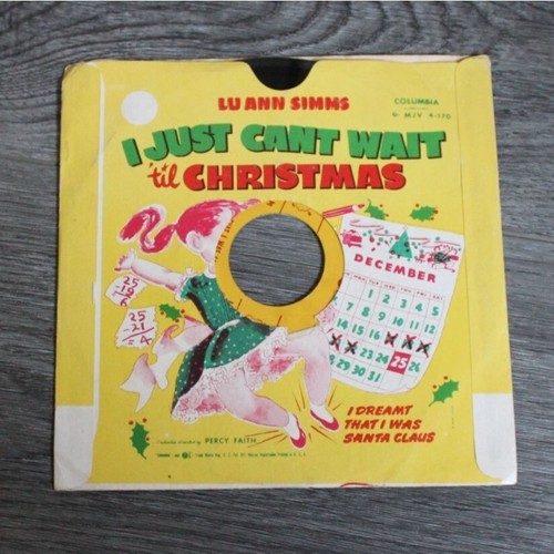 Vintage Lu Ann Simms 'I Just Can't Wait 'Til Christmas' 7 Inch LP/Record-GUC - Imagen 2 de 4