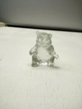 Vintage Mosser Art Glass Clear Bear 3 1/2 Inches Tall