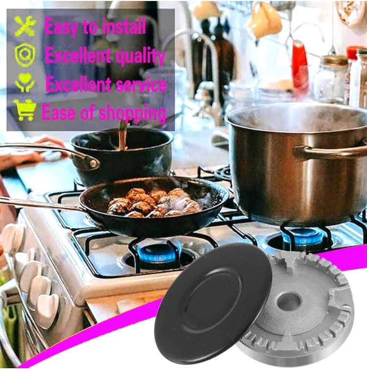 8 PCS Cooker Hat Set Oven Gas Hob Burner Crown Flame Replacement Kit