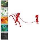 Little Girl Pet Monkey, Vinyl Decal Sticker, 40 Patterns & 3 Sizes, #7561