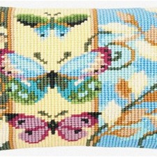 Butterfly Bliss Cross Stitch Cushion Kit - 40x40cm - DIY Home Decor Craft - Need